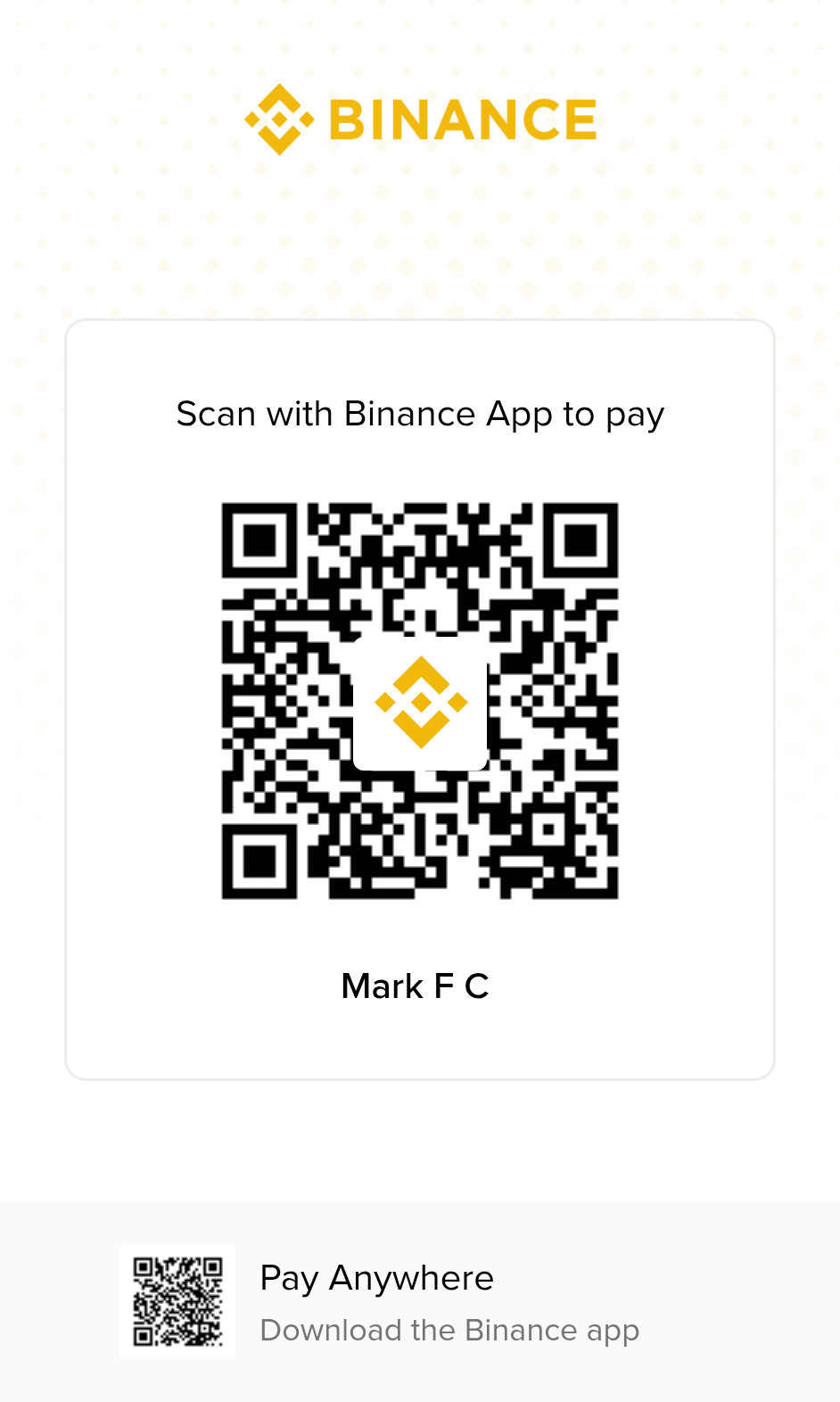 Cryptocurrency (Binance) QR code